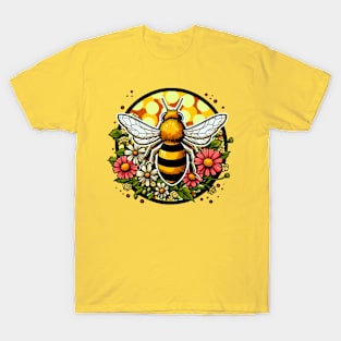 Honeybee With Spring Flowers T-Shirt